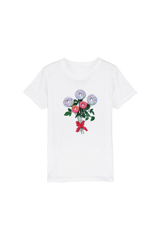 White Girls Donut Flowers Graphic T-Shirt, 100% organic cotton