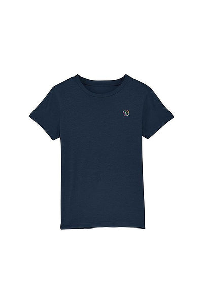 Navy Kids BHappy Logo Crew Neck T-Shirt, 100% organic cotton, for girls & for boys 