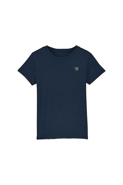 Navy Kids BHappy Logo Crew Neck T-Shirt, 100% organic cotton, for girls & for boys