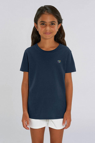 Navy Kids BHappy Logo Crew Neck T-Shirt, 100% organic cotton, for girls & for boys
