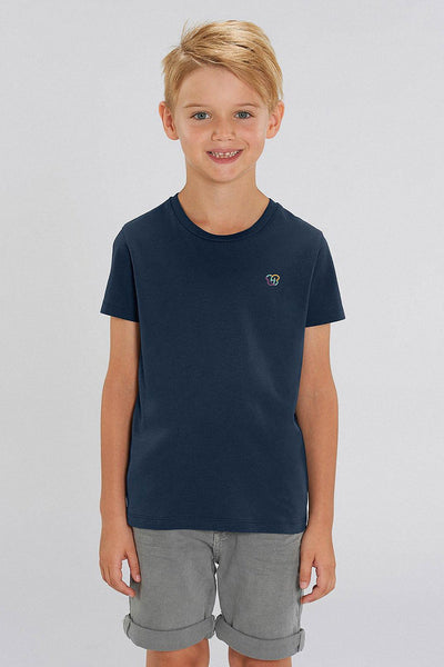 Navy Kids BHappy Logo Crew Neck T-Shirt, 100% organic cotton, for girls & for boys