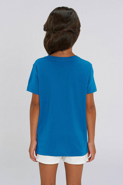 Royal Blue Kids Orange Bicycle Crew Neck T-Shirt, 100% organic cotton, for girls & for boys