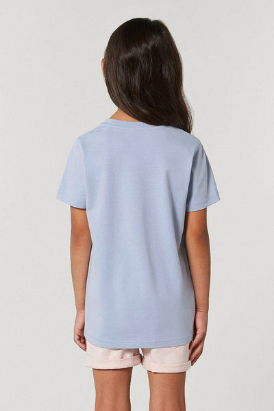Light blue Kids Cool Pineapple Crew Neck T-Shirt, 100% organic cotton, for girls & for boys