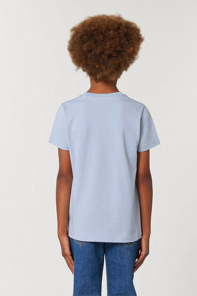 Light blue Kids Cool Pineapple Crew Neck T-Shirt, 100% organic cotton, for girls & for boys