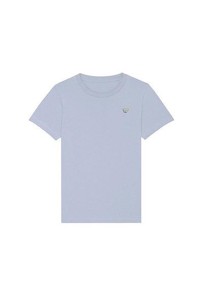 Light blue Kids BHappy Logo Crew Neck T-Shirt, 100% organic cotton, for girls & for boys