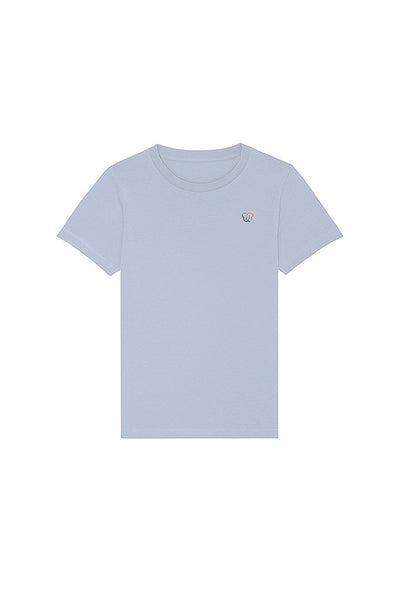 Light blue Kids BHappy Logo Crew Neck T-Shirt, 100% organic cotton, for girls & for boys