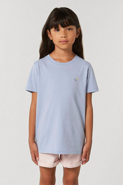 Light blue Kids BHappy Logo Crew Neck T-Shirt, 100% organic cotton, for girls & for boys