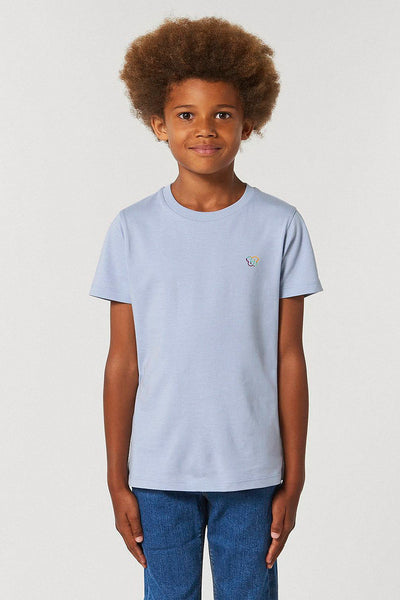 Light blue Kids BHappy Logo Crew Neck T-Shirt, 100% organic cotton, for girls & for boys