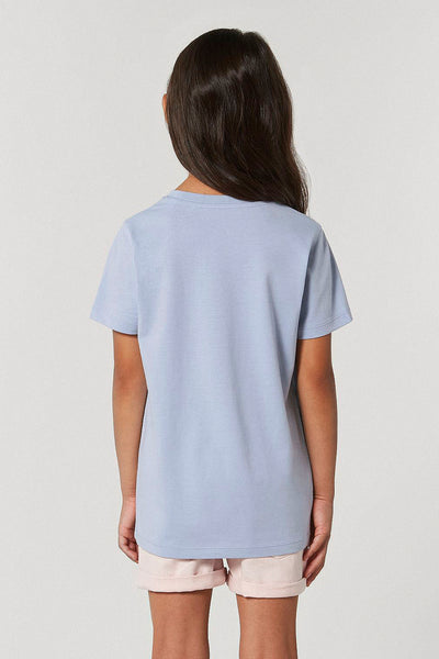 Light blue Kids BHappy Logo Crew Neck T-Shirt, 100% organic cotton, for girls & for boys