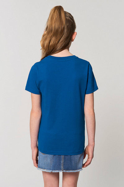 Blue Kids Cool Pineapple Crew Neck T-Shirt, 100% organic cotton, for girls & for boys