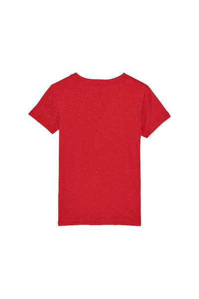 Red Kids Cool Pineapple Crew Neck T-Shirt, 100% organic cotton, for girls & for boys 