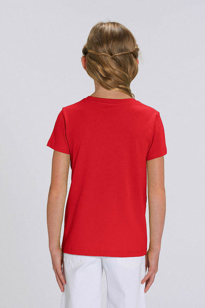Red Kids Cool Pineapple Crew Neck T-Shirt, 100% organic cotton, for girls & for boys