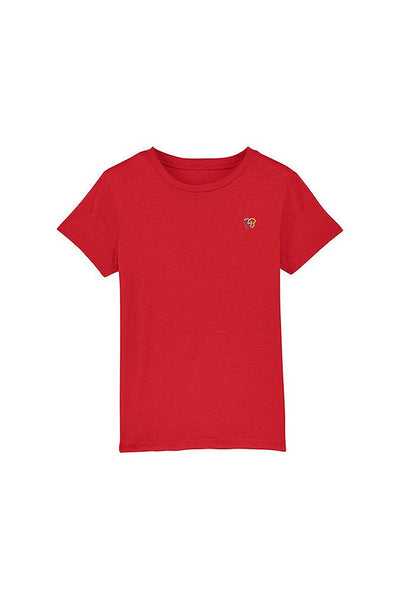 Red Kids BHappy Logo Crew Neck T-Shirt, 100% organic cotton, for girls & for boys