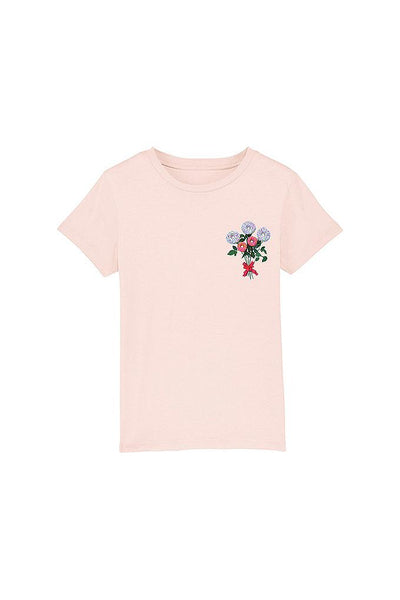 Light Pink Girls Donut Flowers Graphic T-Shirt, 100% organic cotton