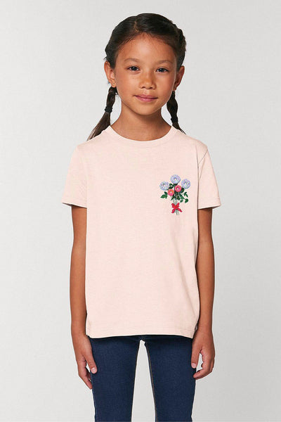 Light Pink Girls Donut Flowers Graphic T-Shirt, 100% organic cotton