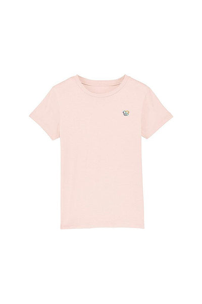 Light Pink Kids BHappy Logo Crew Neck T-Shirt, 100% organic cotton, for girls & for boys