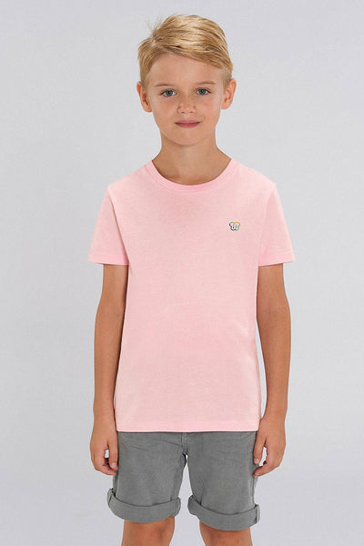 Cotton Pink Kids BHappy Logo Crew Neck T-Shirt, 100% organic cotton, for girls & for boys