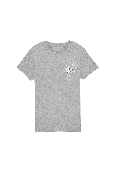 Grey Kids Organic Cotton Graphic T-Shirt, 100% organic cotton, for girls & for boys 