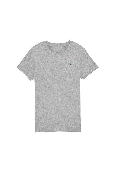 Grey Kids BHappy Logo Crew Neck T-Shirt, 100% organic cotton, for girls & for boys