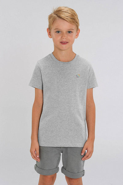 Grey Kids BHappy Logo Crew Neck T-Shirt, 100% organic cotton, for girls & for boys