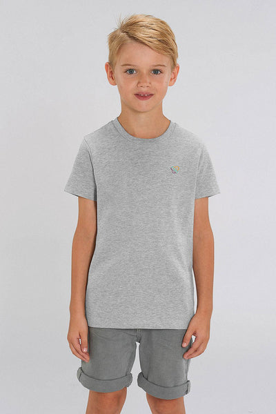 Grey Kids BHappy Logo Crew Neck T-Shirt, 100% organic cotton, for girls & for boys