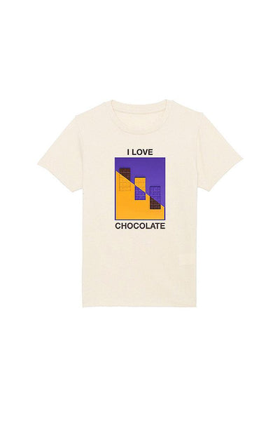 Beige Kids Chocolate Love Graphic T-Shirt, 100% organic cotton, for girls & for boys