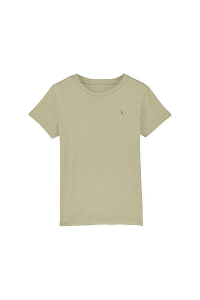 Sage green Kids BHappy Logo Crew Neck T-Shirt, 100% organic cotton, for girls & for boys