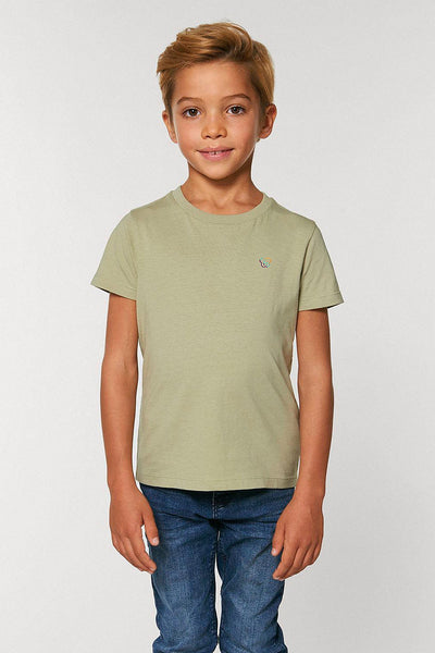 Sage green Kids BHappy Logo Crew Neck T-Shirt, 100% organic cotton, for girls & for boys