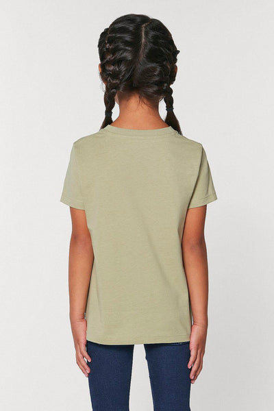 Sage green Kids BHappy Logo Crew Neck T-Shirt, 100% organic cotton, for girls & for boys