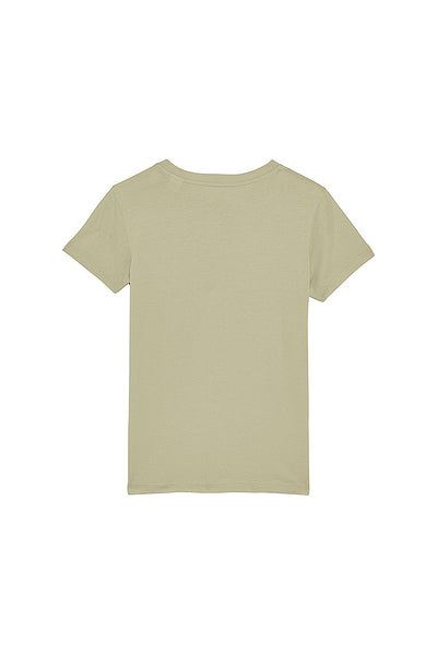 Sage green Kids Orange Bicycle Crew Neck T-Shirt, 100% organic cotton, for girls & for boys