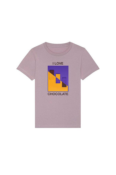 Lilac purple Kids Chocolate Love Graphic T-Shirt, 100% organic cotton, for girls & for boys