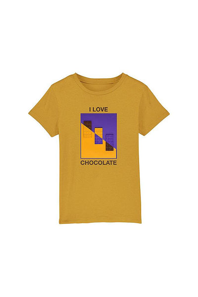 Yellow Kids Chocolate Love Graphic T-Shirt, 100% organic cotton, for girls & for boys