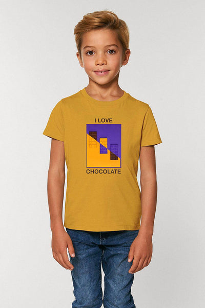 Yellow Kids Chocolate Love Graphic T-Shirt, 100% organic cotton, for girls & for boys