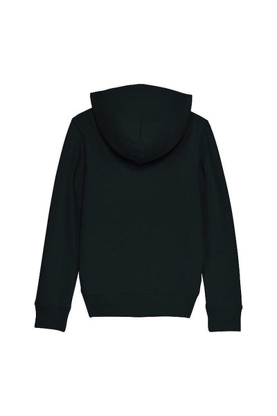 Black Kids Embroidered Logo Zip Hoodie, Medium-weight, from organic cotton blend, for girls & for boys