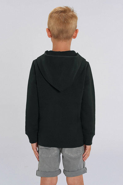 Black Boys Unicorn Zip Up Hoodie, Medium-weight, from organic cotton blend
