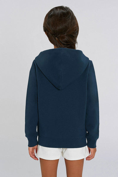 Navy Kids Orange Bicycle Zip Up Hoodie, Medium-weight, from organic cotton blend, for girls & for boys
