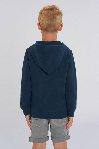 Navy Kids Orange Bicycle Zip Up Hoodie, Medium-weight, from organic cotton blend, for girls & for boys