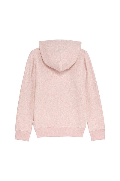 Light Pink Kids Love Heart Zip Up Hoodie, Medium-weight, from organic cotton blend, for girls & for boys