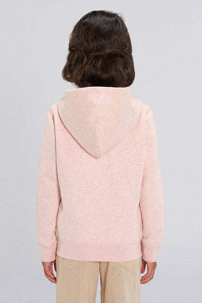 Light Pink Girls Cute Floral Zip Up Hoodie, Medium-weight, from organic cotton blend
