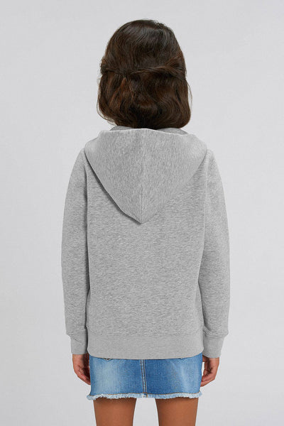 Grey Kids Organic Cotton Zip Up Hoodie, Medium-weight, from organic cotton blend, for girls & for boys