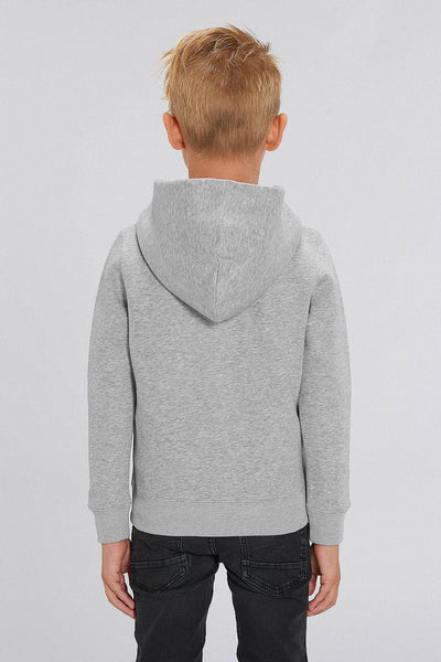 Grey Kids Organic Cotton Zip Up Hoodie, Medium-weight, from organic cotton blend, for girls & for boys