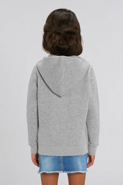Grey Girls Donut Flowers Zip Up Hoodie, Medium-weight, from organic cotton blend