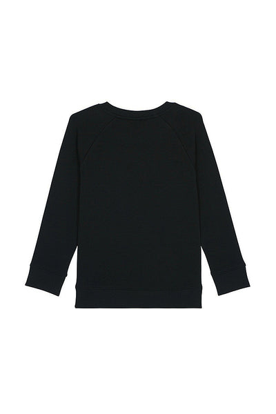 Black Kids Organic Cotton Graphic Sweatshirt, Medium-weight, from organic cotton blend, for girls & for boys