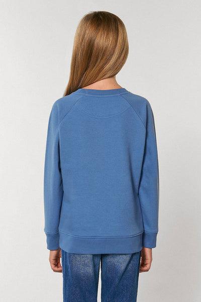 Blue Kids Blooming Umbrella Sweatshirt, Medium-weight, from organic cotton blend, for girls & for boys