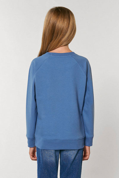 Blue Kids Blooming Umbrella Sweatshirt, Medium-weight, from organic cotton blend, for girls & for boys