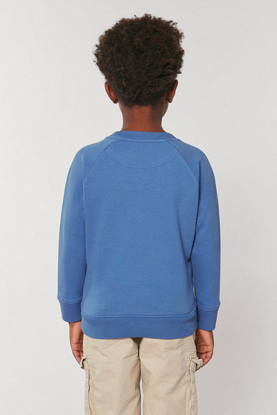 Blue Kids Blooming Umbrella Sweatshirt, Medium-weight, from organic cotton blend, for girls & for boys