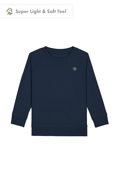 Navy Kids BHappy Logo Sweatshirt, Medium-weight, from organic cotton blend, for girls & for boys