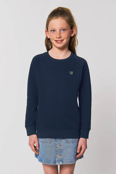 Navy Kids BHappy Logo Sweatshirt, Medium-weight, from organic cotton blend, for girls & for boys