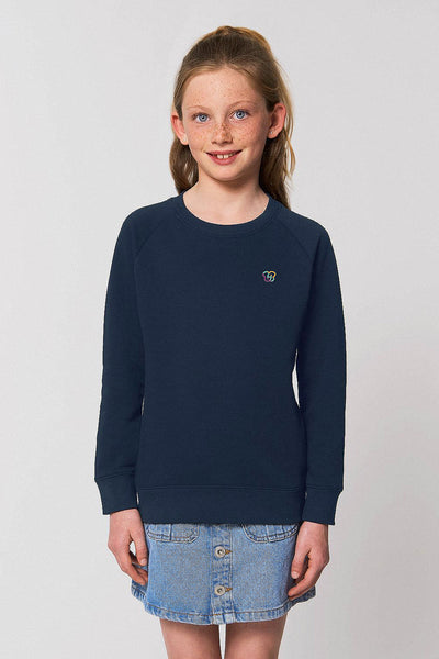 Navy Kids BHappy Logo Sweatshirt, Medium-weight, from organic cotton blend, for girls & for boys