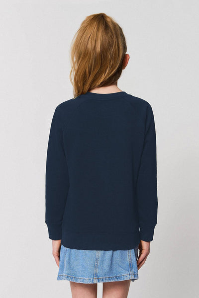 Navy Kids BHappy Logo Sweatshirt, Medium-weight, from organic cotton blend, for girls & for boys